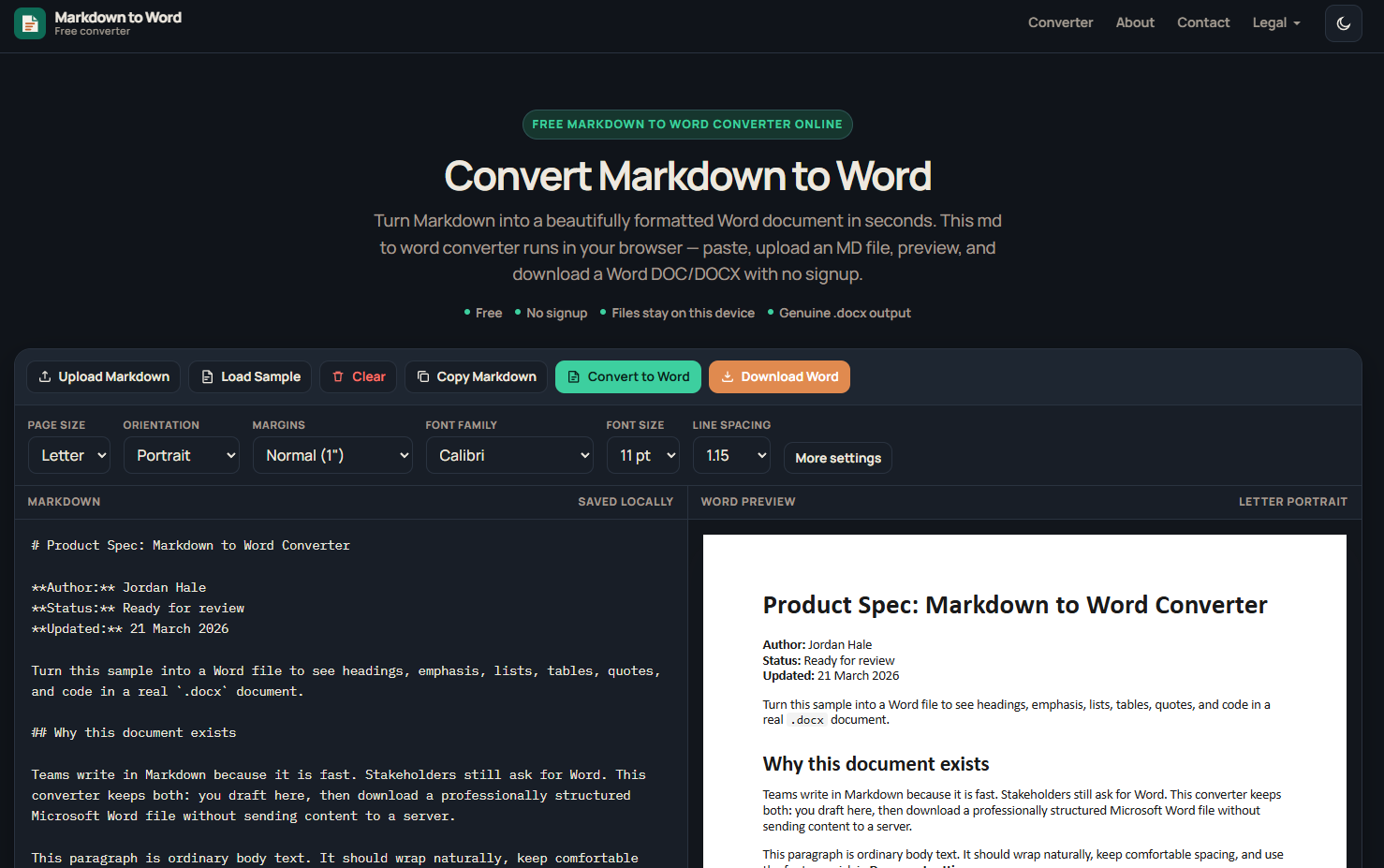Convert Markdown to Word